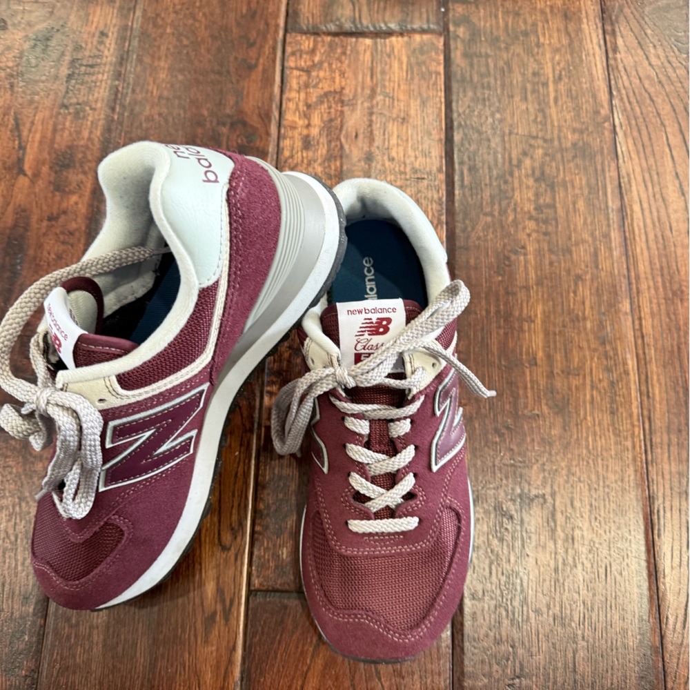 New Balance Maroon and White Sneakers